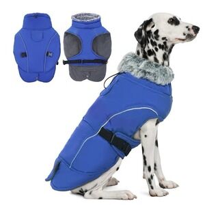 Winter  Dog Coat - Thick Fleece Lined Reflective Winter Jacket, Size XL